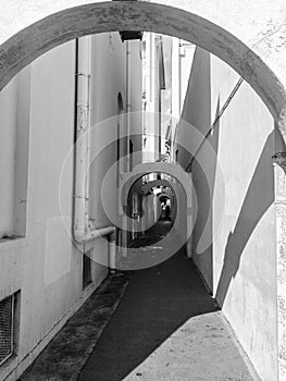 Archway in the center of Menton