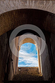 Archway inside Colosseum, Rome, Italy