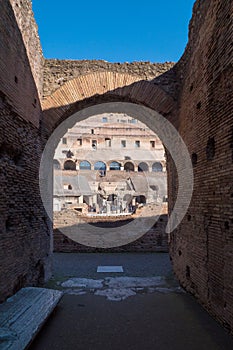 Archway inside Colosseum, Rome, Italy