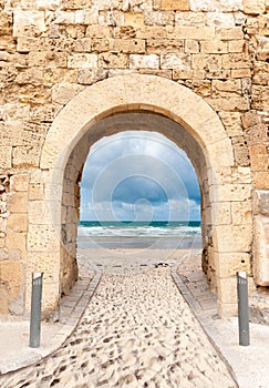 Archway leading to beach