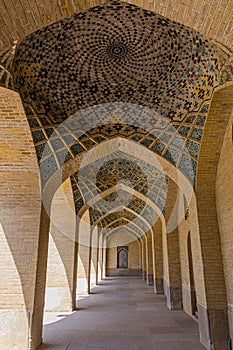 Archway of Nasir al Mulk Mosque in Shiraz, Ir