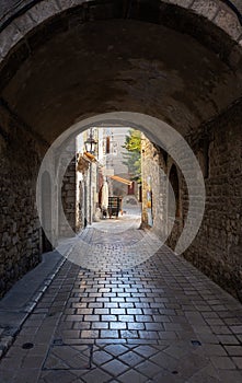 archway in an old French town