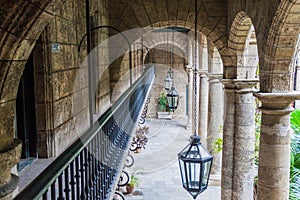 Archway of Palacio de los Capitanes Generales, where City Museum is located, in Old Havana, Cuba