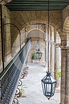 Archway of Palacio de los Capitanes Generales, where City Museum is located, in Old Havana, Cuba