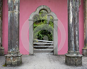 Archway from the Piazza in Portmeirion, North Wales