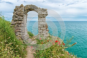 Archway of a stronghold on the bulgarian coast at Cape Kaliakra photo