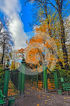 Archway in the Summer Garden in Saint Petersburg