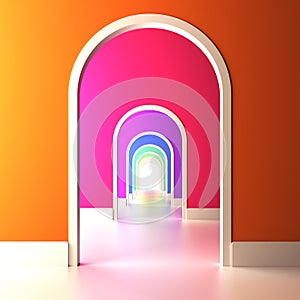 Archway to the colorful future. photo