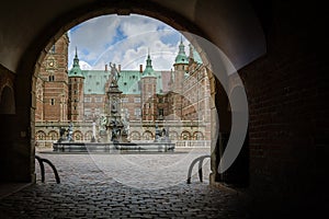 Archway to Frederiksborg castle, the largest Renaissance residence in Scandinavia.