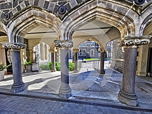 An archway at the University of Canterbury in Christchurch, New Zealand