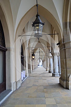 Archways at Krakow Cloth Hall Poland 