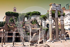 Arco de Constantino and Colosseum in Rome, Italy photo