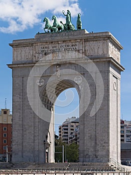 Arco de la Victoria Victory Arch is a triumphal arch built in the Moncloa, Madrid, Spain. photo