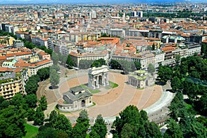 The Arco della Pace arch in Milan, Italy