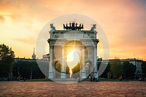 Arco della Pace in Milan , Italy