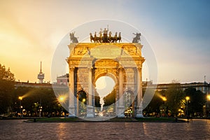 Arco della Pace in Milan , Italy