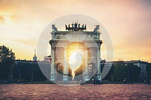 Arco della Pace in Milan , Italy