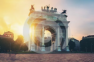 Arco della Pace in Milan , Italy