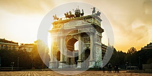Arco della Pace in Milan , Italy