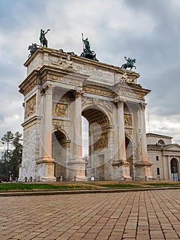 Arco della Pace in Milan, Italy photo
