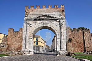 Arco di Augusto triumphal gate in Rimini photo