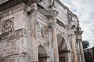 Arco di Constantino near the Colosseum in Rome photo