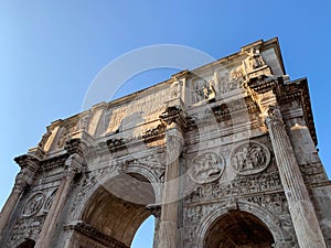 Arco di Costantino - View of the Triumph Arch of Constantine at sunset in Rome