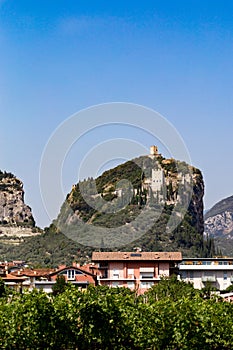 Arco Medieval castle ruin on top of the rock (Lake of Garda)