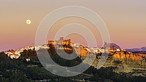 Arcos de la Frontera Full Moon Rise Cadiz Spain