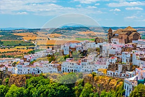 Arcos de la Frontera, one of famous pueblos blancos, in Spain photo