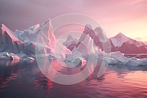 Arctic Alliance Icebergs aligning to create a