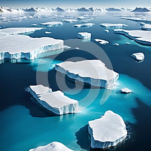 Arctic Arctic ocean white blue ice floes and icebergs