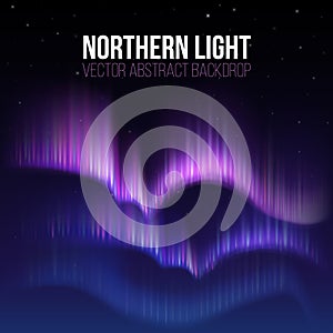 Arctic aurora, northern lights in polaris alaska vector background