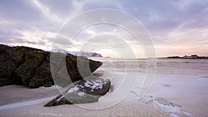 Arctic beach panning scene