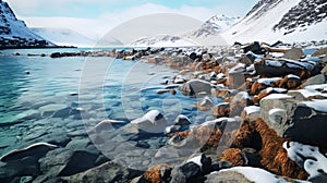 Arctic Beach: Snowy Rocks And Unreal Engine Rendering