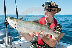 Arctic char fishing in summer