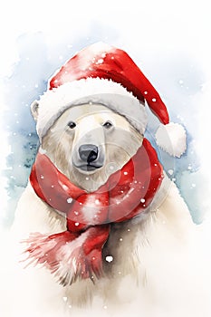 Artico festivo orso polare illustrazioni 