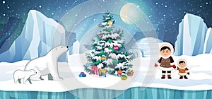 Arctic Christmas holidays background