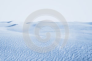 Arctic desert. winter landscape with snow drifts.