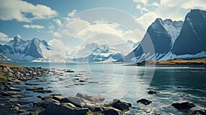Arctic Fjord Majestic Mountains And Serene Lake In Cryengine Style
