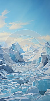 Arctic Glacier Painting In The Style Of Dalhart Windberg