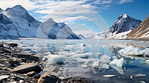 Arctic Glacier: Stunning Uhd Image Of A Beachside In The Tundra photo