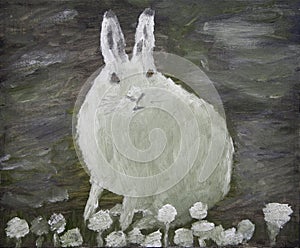 Arctic hare painting