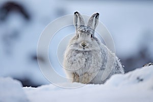 Arctic Hare in Snow Snowy Lagomorph