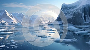 Arctic Icebergs: A Stunning 3d Illustration Of Glacial Beauty