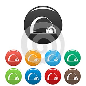 Arctic igloo icons set color