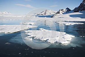 Arctic landscape - glacier and mountains