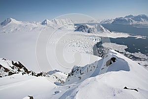 Artico ghiacciaio montagne il mare 