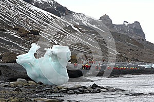 Arctic landscape. Icebergs and global warming. Arctic glacier. Polar Region Antarctica, Climate Change. Ice rapidly