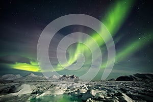 Arctic landscape at polar night - Spitsbergen, Svalbard